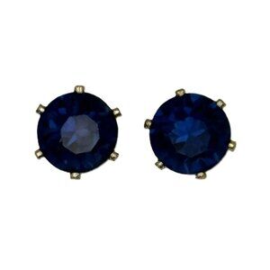 Swarovski Elements Bermuda Blue Studs-Sterling Silver Overlay